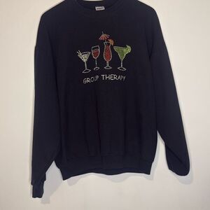 Hanes Large Vintage Sweatshirt – Bedazzled Group Therapy Funny Unisex Sweatshirt